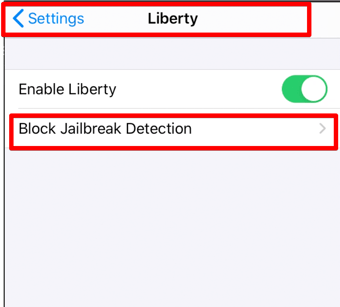 Bypass jailbreak detection using Liberty
