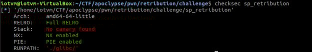 Checksec utility for checking the binary's protections - Bypassing PIE, NX & ASLR