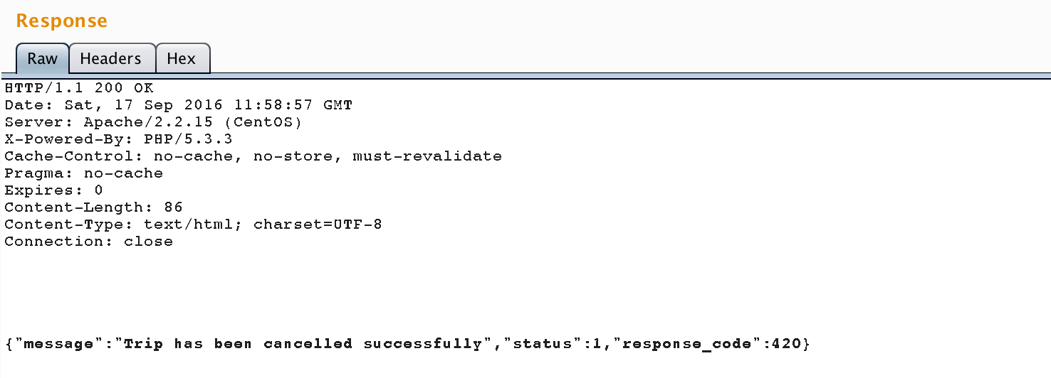 modified response