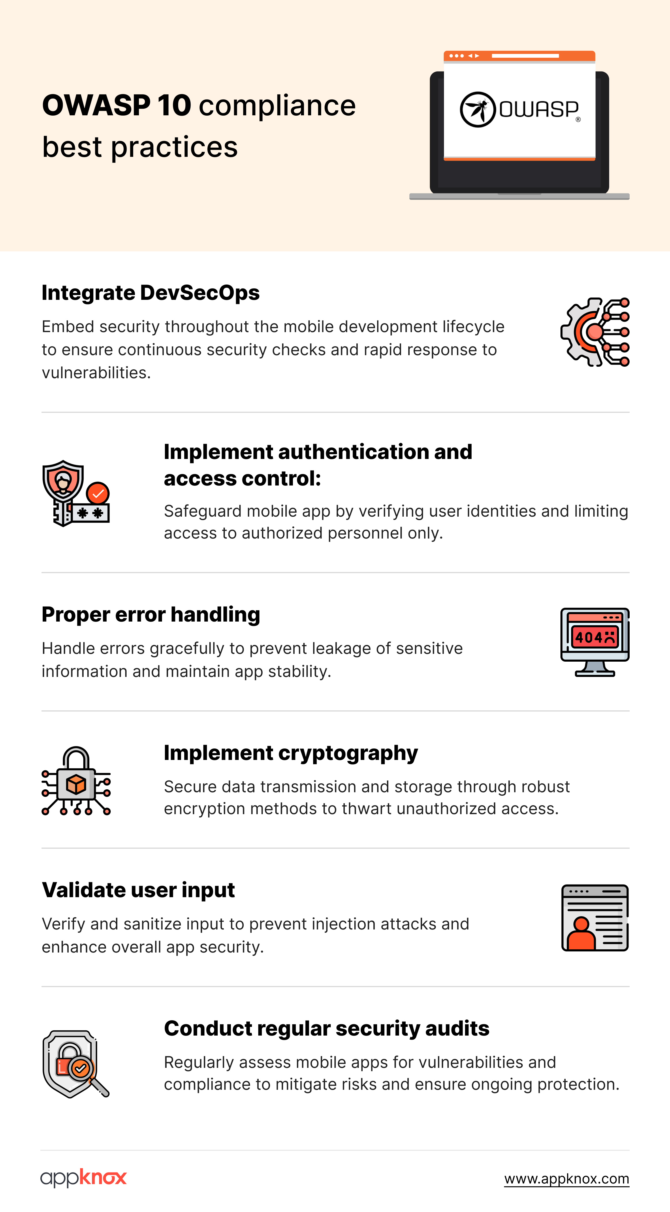 What are the best practices for OWASP top 10 compliance? Mobile application security.