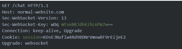 WebSocket handshake request