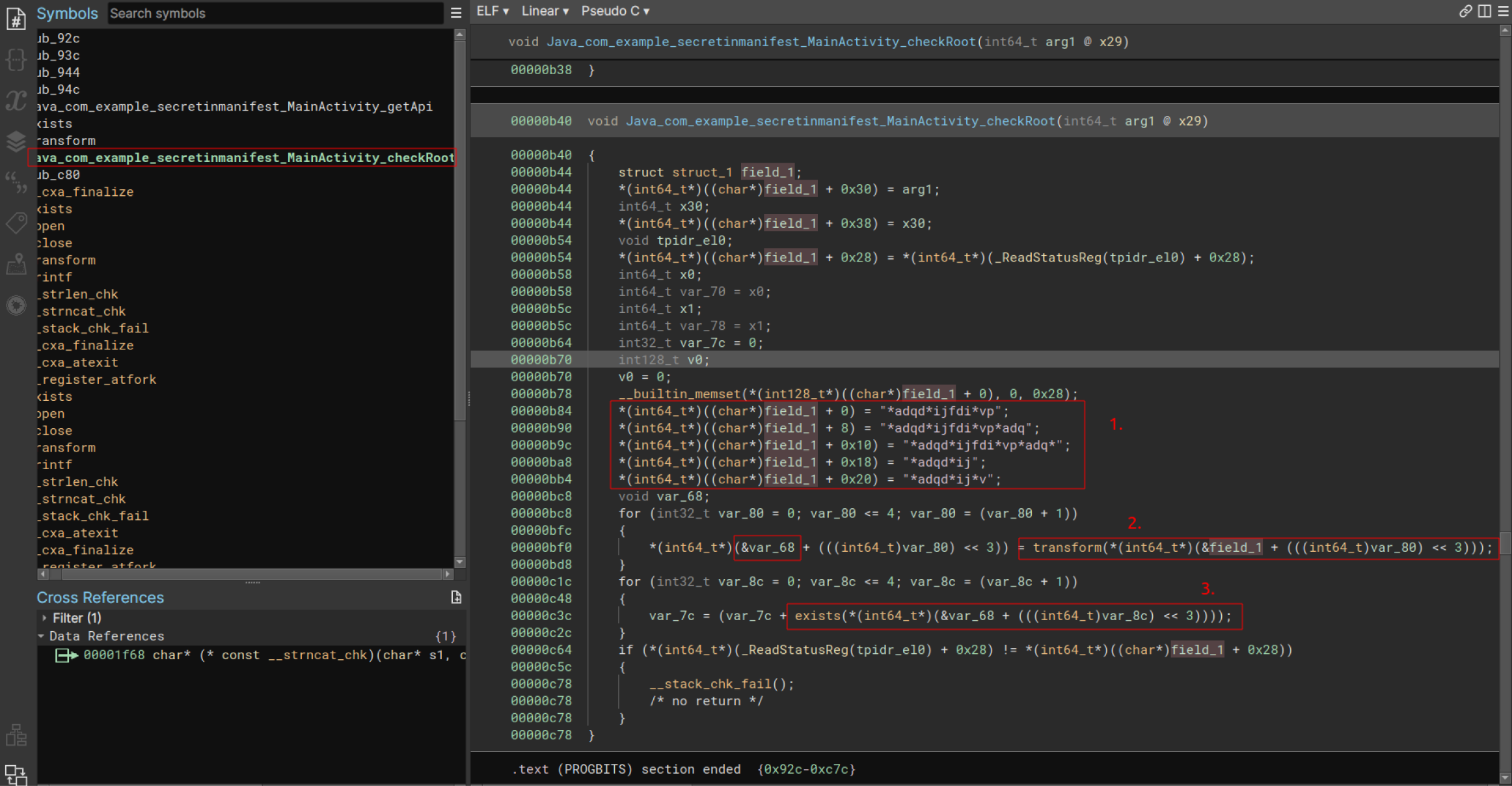checkRoot function