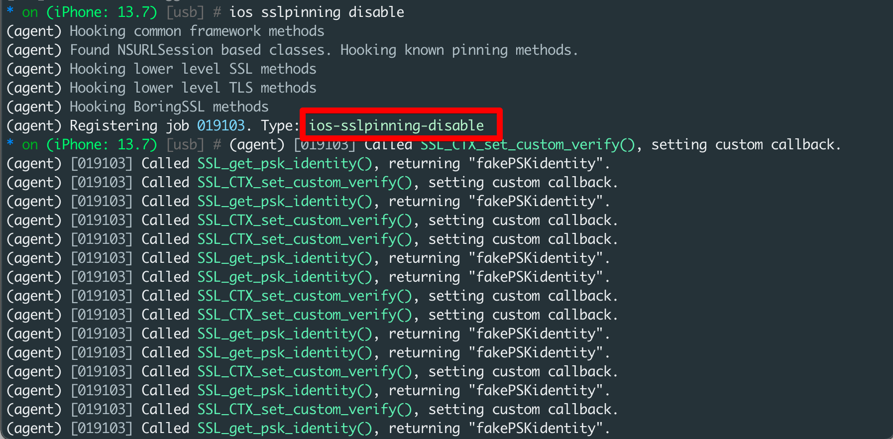 ssl pinning bypass using objection