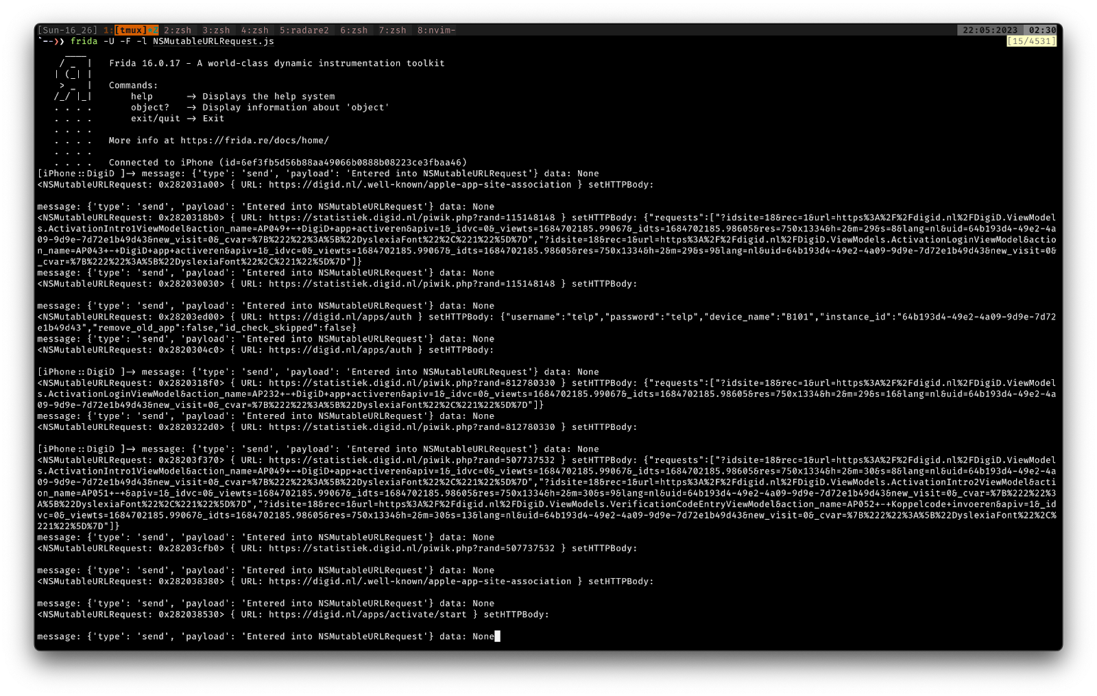 DigiD API calls and its contents.
